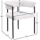  Color_Black/ Cream -- Malin Cream Boucle Fabric Upholstered Dining Chair IMAGE 8