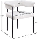 Meridian Malin Cream Boucle Fabric Dining Chair IMAGE 8