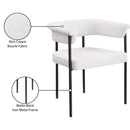  Color_Black/ Cream -- Malin Cream Boucle Fabric Upholstered Dining Chair IMAGE 9