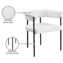 Meridian Malin Cream Boucle Fabric Dining Chair IMAGE 9