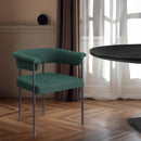  Color_Black/ Green -- Malin Green Boucle Fabric Upholstered Dining Chair IMAGE 2
