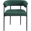  Color_Black/ Green -- Malin Green Boucle Fabric Upholstered Dining Chair IMAGE 3