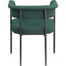  Color_Black/ Green -- Malin Green Boucle Fabric Upholstered Dining Chair IMAGE 5