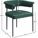  Color_Black/ Green -- Malin Green Boucle Fabric Upholstered Dining Chair IMAGE 8