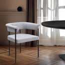  Color_Black/ Grey -- Malin Grey Boucle Fabric Upholstered Dining Chair IMAGE 2