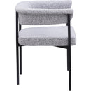  Color_Black/ Grey -- Malin Grey Boucle Fabric Upholstered Dining Chair IMAGE 4