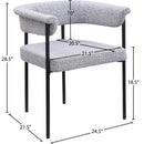 Meridian Malin Grey Boucle Fabric Dining Chair IMAGE 8