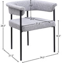  Color_Black/ Grey -- Malin Grey Boucle Fabric Upholstered Dining Chair IMAGE 8