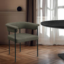  Color_Black/ Olive -- Malin Olive Boucle Fabric Upholstered Dining Chair IMAGE 2