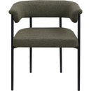 Color_Black/ Olive -- Malin Olive Boucle Fabric Upholstered Dining Chair IMAGE 3