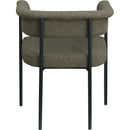  Color_Black/ Olive -- Malin Olive Boucle Fabric Upholstered Dining Chair IMAGE 5