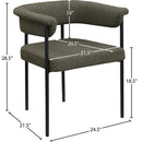  Color_Black/ Olive -- Malin Olive Boucle Fabric Upholstered Dining Chair IMAGE 8