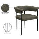  Color_Black/ Olive -- Malin Olive Boucle Fabric Upholstered Dining Chair IMAGE 9