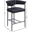Meridian Malin Black Boucle Fabric Counter Stool IMAGE 8
