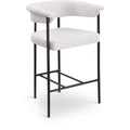  Color_Black/ Cream -- Malin Cream Boucle Fabric Upholstered Counter Stool IMAGE 1