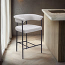  Color_Black/ Cream -- Malin Cream Boucle Fabric Upholstered Counter Stool IMAGE 2