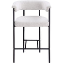  Color_Black/ Cream -- Malin Cream Boucle Fabric Upholstered Counter Stool IMAGE 3