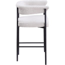  Color_Black/ Cream -- Malin Cream Boucle Fabric Upholstered Counter Stool IMAGE 4