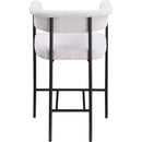  Color_Black/ Cream -- Malin Cream Boucle Fabric Upholstered Counter Stool IMAGE 5