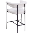  Color_Black/ Cream -- Malin Cream Boucle Fabric Upholstered Counter Stool IMAGE 6