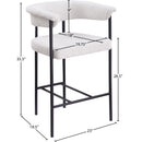  Color_Black/ Cream -- Malin Cream Boucle Fabric Upholstered Counter Stool IMAGE 8