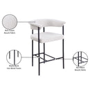  Color_Black/ Cream -- Malin Cream Boucle Fabric Upholstered Counter Stool IMAGE 9