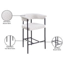 Meridian Malin Cream Boucle Fabric Counter Stool IMAGE 9