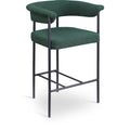  Color_Black/ Green -- Malin Green Boucle Fabric Upholstered Counter Stool IMAGE 1