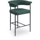  Color_Black/ Green -- Malin Green Boucle Fabric Upholstered Counter Stool IMAGE 1