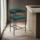 Color_Black/ Green -- Malin Green Boucle Fabric Upholstered Counter Stool IMAGE 2