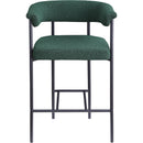  Color_Black/ Green -- Malin Green Boucle Fabric Upholstered Counter Stool IMAGE 3