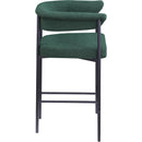  Color_Black/ Green -- Malin Green Boucle Fabric Upholstered Counter Stool IMAGE 4