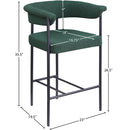  Color_Black/ Green -- Malin Green Boucle Fabric Upholstered Counter Stool IMAGE 8
