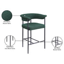  Color_Black/ Green -- Malin Green Boucle Fabric Upholstered Counter Stool IMAGE 9