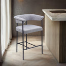  Color_Black/ Grey -- Malin Grey Boucle Fabric Upholstered Counter Stool IMAGE 2