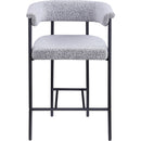  Color_Black/ Grey -- Malin Grey Boucle Fabric Upholstered Counter Stool IMAGE 3