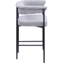  Color_Black/ Grey -- Malin Grey Boucle Fabric Upholstered Counter Stool IMAGE 4