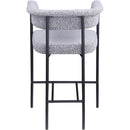  Color_Black/ Grey -- Malin Grey Boucle Fabric Upholstered Counter Stool IMAGE 5