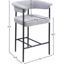  Color_Black/ Grey -- Malin Grey Boucle Fabric Upholstered Counter Stool IMAGE 8