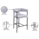  Color_Black/ Grey -- Malin Grey Boucle Fabric Upholstered Counter Stool IMAGE 9