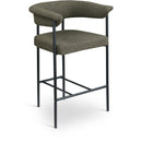  Color_Black/ Olive -- Malin Olive Boucle Fabric Upholstered Counter Stool IMAGE 1