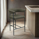  Color_Black/ Olive -- Malin Olive Boucle Fabric Upholstered Counter Stool IMAGE 2