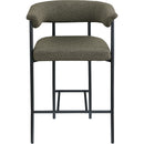  Color_Black/ Olive -- Malin Olive Boucle Fabric Upholstered Counter Stool IMAGE 3