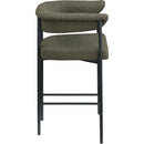  Color_Black/ Olive -- Malin Olive Boucle Fabric Upholstered Counter Stool IMAGE 4