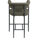  Color_Black/ Olive -- Malin Olive Boucle Fabric Upholstered Counter Stool IMAGE 5