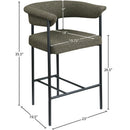 Meridian Malin Olive Boucle Fabric Counter Stool IMAGE 8