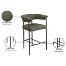  Color_Black/ Olive -- Malin Olive Boucle Fabric Upholstered Counter Stool IMAGE 9