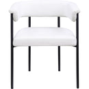 Meridian Malin Cream Linen Textured Fabric Dining Chair IMAGE 3