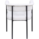 Meridian Malin Cream Linen Textured Fabric Dining Chair IMAGE 5
