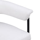 Meridian Malin Cream Linen Textured Fabric Dining Chair IMAGE 7